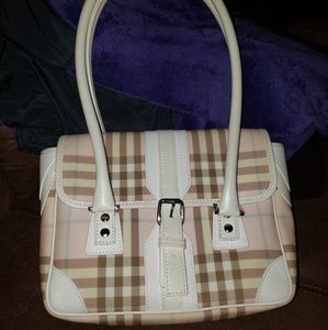 BURBERRY PINK NOVA CHECK SHOULDER BAG